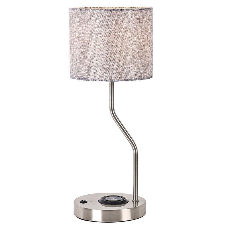 Επιτραπέζιο φωτιστικό ασύρματου φορτιστή τηλεφώνου με υφασμάτινη απόχρωση